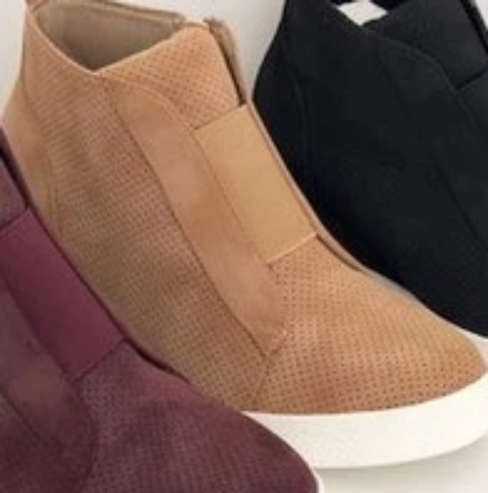 Zoey High Top Wedge Sneaker Camel (middle color)